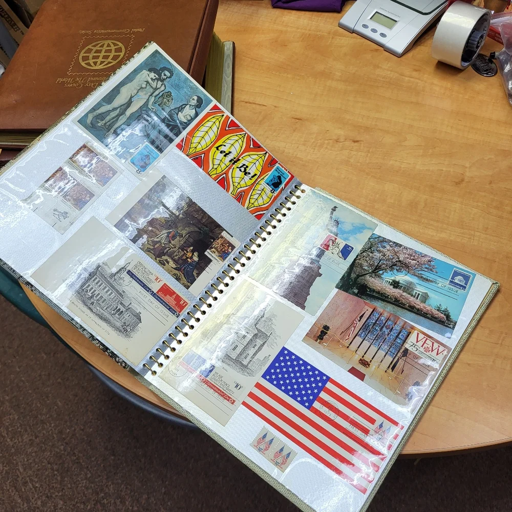 Stamp and post card custom collection, great for adding or starting a stamp